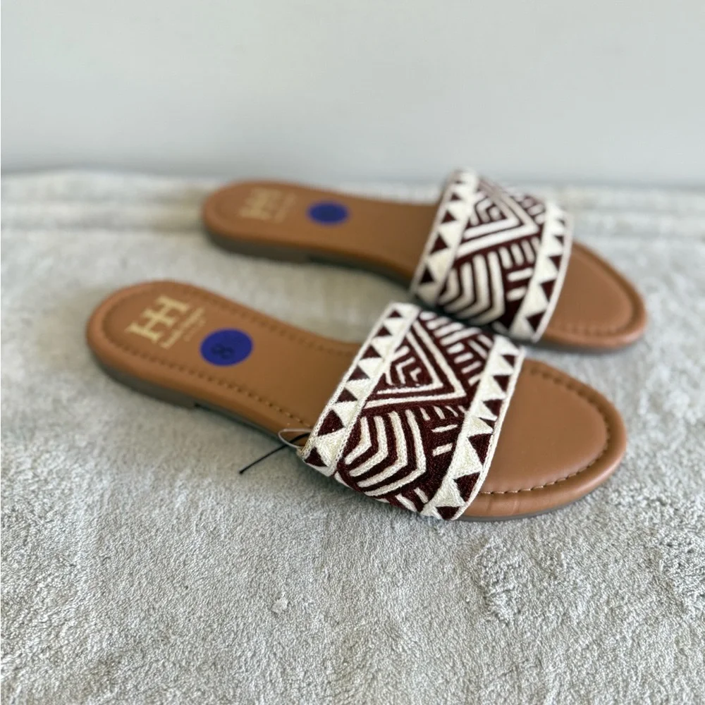 HAUTE HIPPIE Rianne Crochet Flat Slide Sandals Women’s 8.5 NEW‎ - Picture 2 of 6